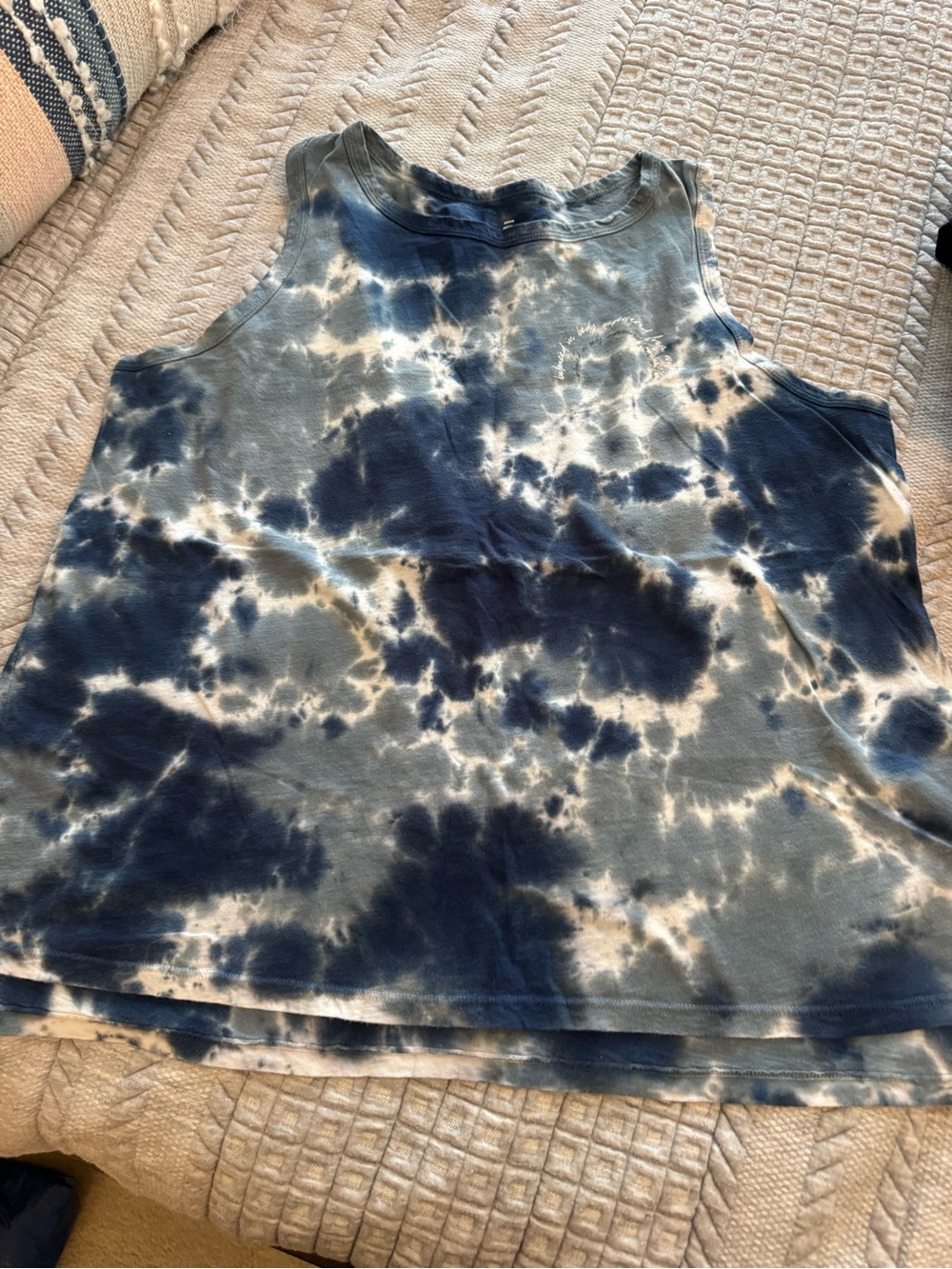 Women's Blue Tie-Dye Sleeveless Tank Top